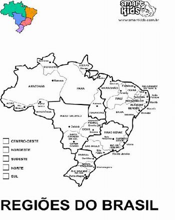Desenho de Mapa mudo de Portugal para colorir