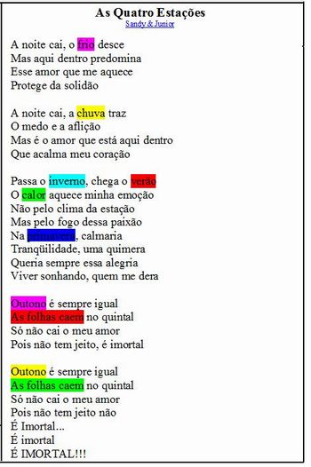 Texto Sobre Estações Do Ano Para Alfabetização