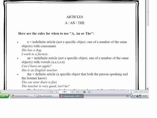 Artigos em inglês: plano de aula com artigos definidos e indefinidos