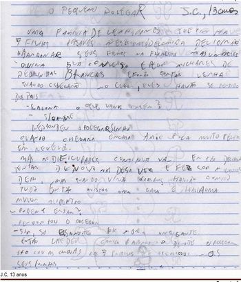 Letra de aluno com 13 anos