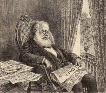 D. Pedro II lendo jornais