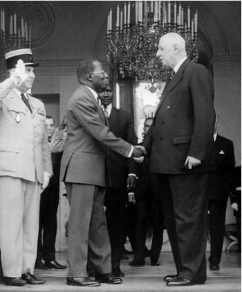Presidente Senghor em encontro oficial com o General De Gaulle.