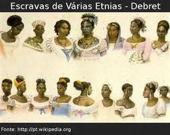 Escravos com diversas etnias africanas
