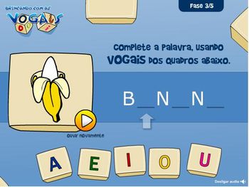 Aprendendo as vogais do alfabeto A, E, I, O, U 