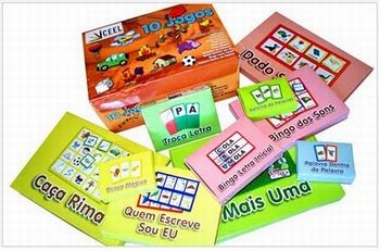 Jogo de alfabetização Bingo das Rimas Jogo educativo Consciência fonológica