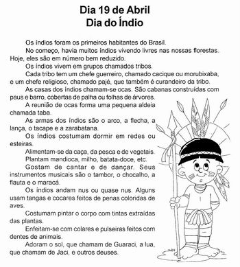 Dia dos Povos Indígenas: Desenhos para colorir. - Ponto do Conhecimento