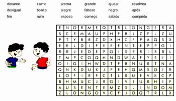 Trilha dos antônimos: prática de adjetivos e antônimos em português