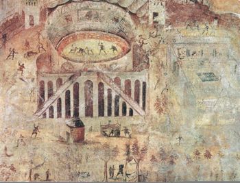 pintura anfiteatro de pompeia