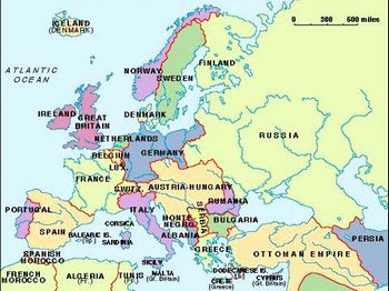 mapa da Europa em 1914