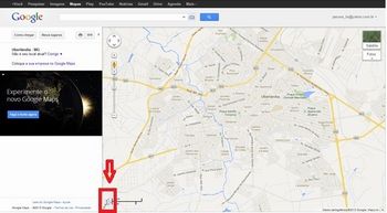 Ferramenta de medida no Google mapas