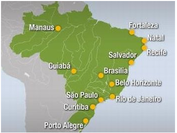 locais dos jogos no Brasil