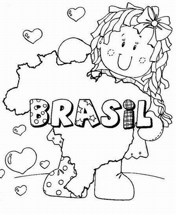 menina com mapa do Brasil