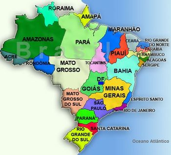 Mapa com os Estados do Brasil