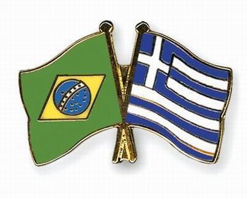 Bandeira da Grecia e Brasil