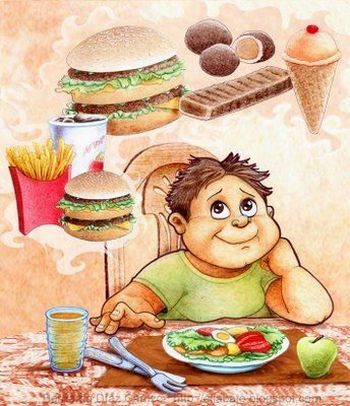 Crianca pensando em comida