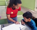 Em Cuiabá, a Escola Municipal Maria Lucila da Silva Barros promove atividades de letramento e matemática, dentro de programa de educação integral.