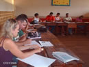 Reunião de planejamento na Escola Municipal Deputado Ubaldo Corrêa, em Santarém (PA).